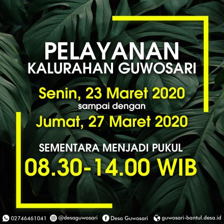 Perubahan Sementara Jam Pelayanan Kalurahan Guwosari
